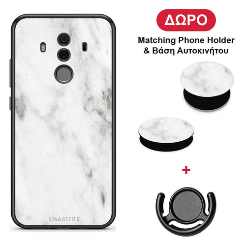 Marble White - Huawei Mate 10 Pro θήκη + Δώρο Phone Holder & Βάση Αυτοκινήτου