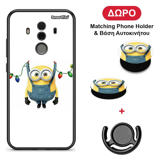 Xmas Minion Lights - Huawei Mate 10 Pro θήκη + Δώρο Phone Holder & Βάση Αυτοκινήτου