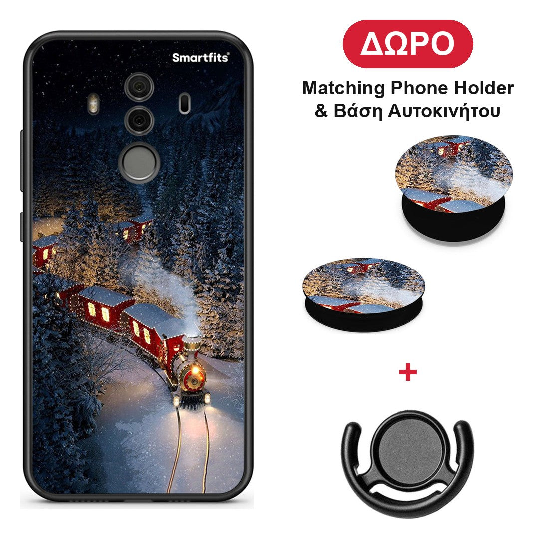 Xmas Train - Huawei Mate 10 Pro θήκη + Δώρο Phone Holder & Βάση Αυτοκινήτου