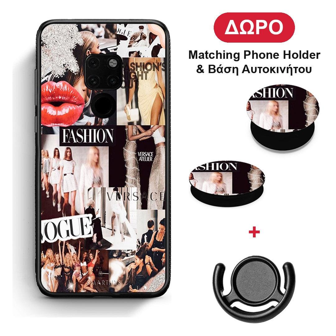 Collage Fashion - Huawei Mate 20 θήκη + Δώρο Phone Holder & Βάση Αυτοκινήτου