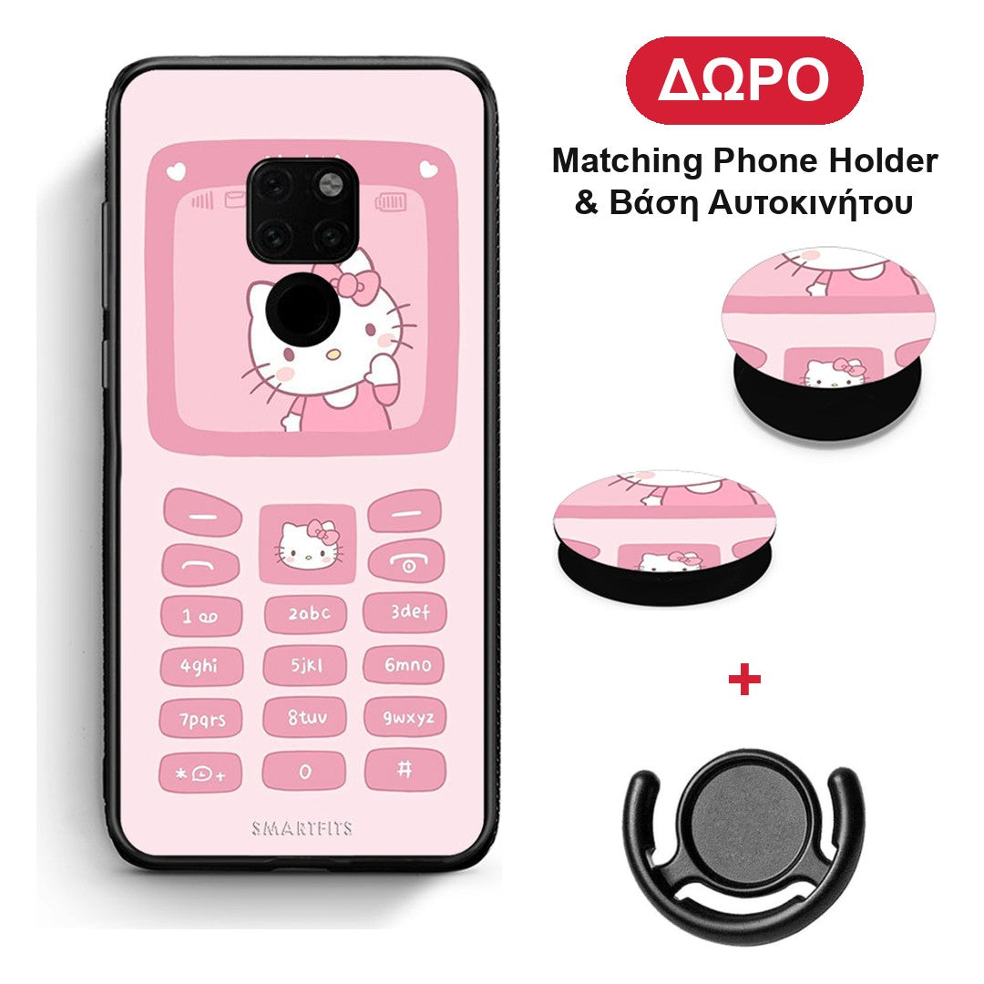 Hello Kitten - Huawei Mate 20 θήκη + Δώρο Phone Holder & Βάση Αυτοκινήτου