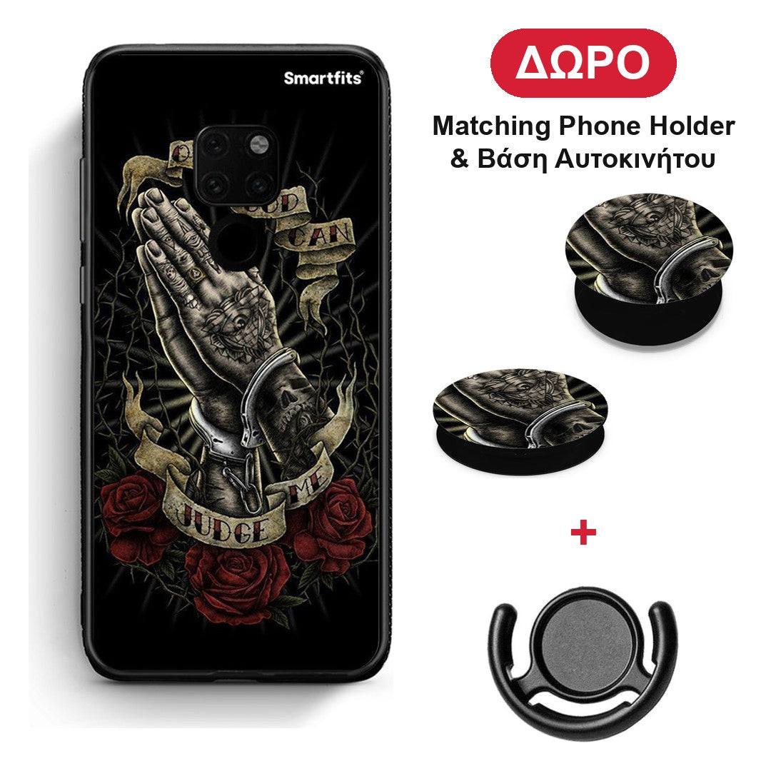 Judge By God - Huawei Mate 20 θήκη + Δώρο Phone Holder & Βάση Αυτοκινήτου