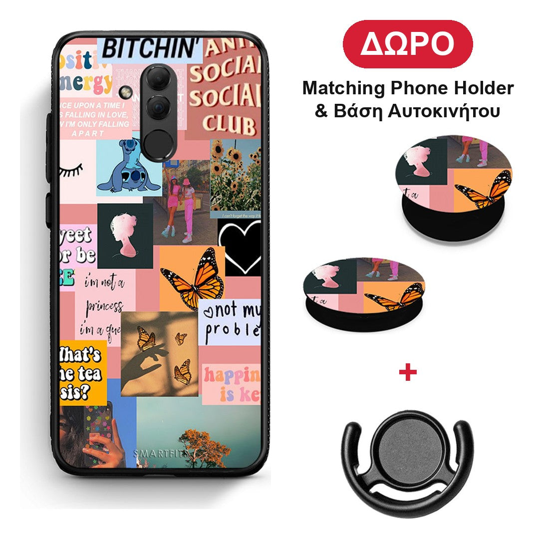 Collage Bitchin - Huawei Mate 20 Lite θήκη + Δώρο Phone Holder & Βάση Αυτοκινήτου