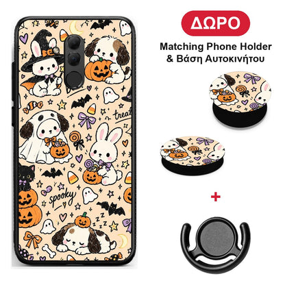 Halloween Puppies and Friends on Cream - Huawei Mate 20 Lite θήκη + Δώρο Phone Holder & Βάση Αυτοκινήτου