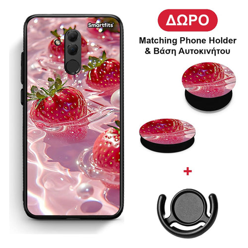 Juicy Strawberries - Huawei Mate 20 Lite θήκη + Δώρο Phone Holder & Βάση Αυτοκινήτου