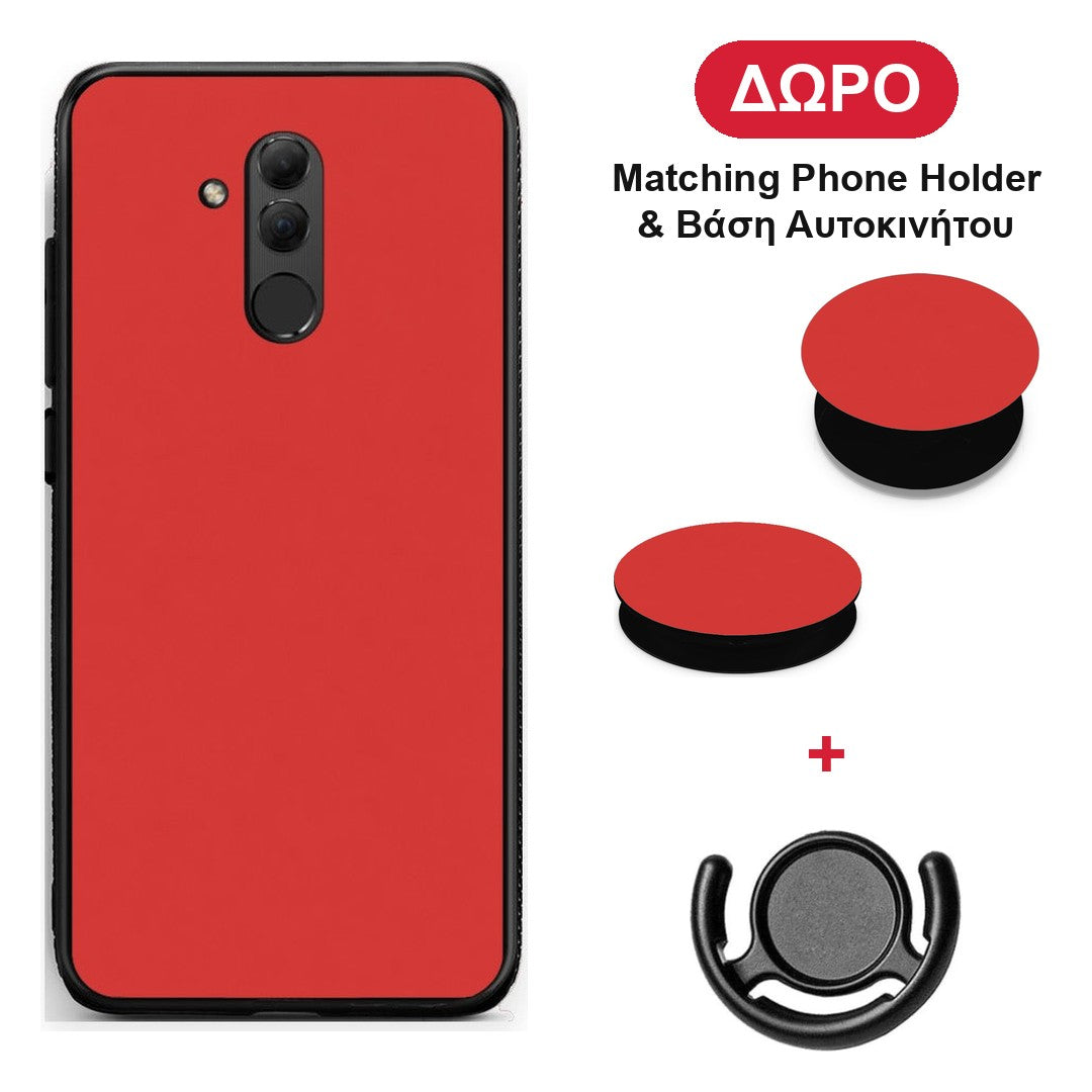 Poppy Red - Huawei Mate 20 Lite θήκη + Δώρο Phone Holder & Βάση Αυτοκινήτου