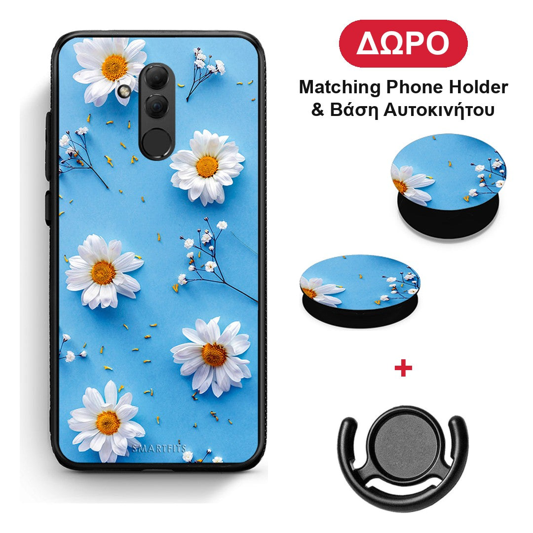 Real Daisies - Huawei Mate 20 Lite θήκη + Δώρο Phone Holder & Βάση Αυτοκινήτου