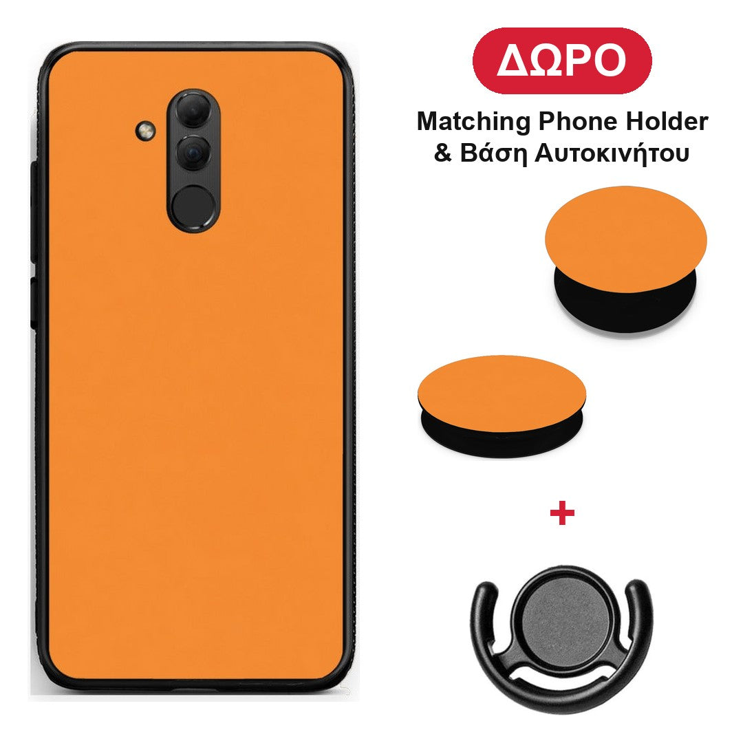 Tangerine Orange - Huawei Mate 20 Lite θήκη + Δώρο Phone Holder & Βάση Αυτοκινήτου