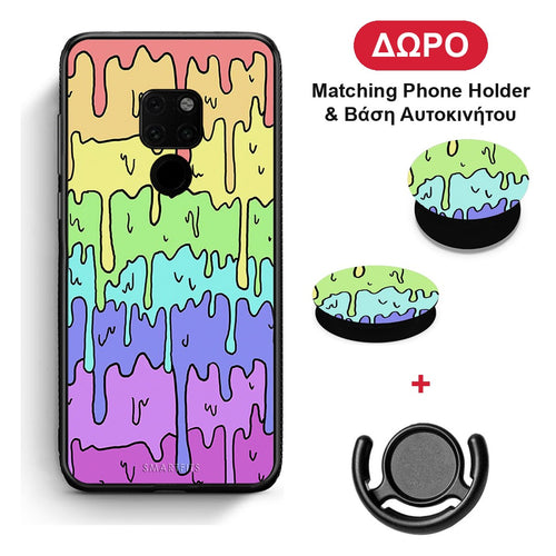 Melting Rainbow - Huawei Mate 20 θήκη + Δώρο Phone Holder & Βάση Αυτοκινήτου