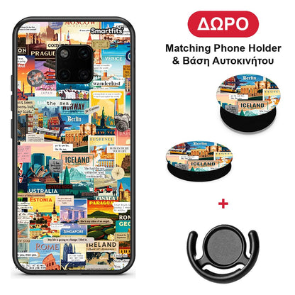 Live To Travel - Huawei Mate 20 Pro θήκη + Δώρο Phone Holder & Βάση Αυτοκινήτου