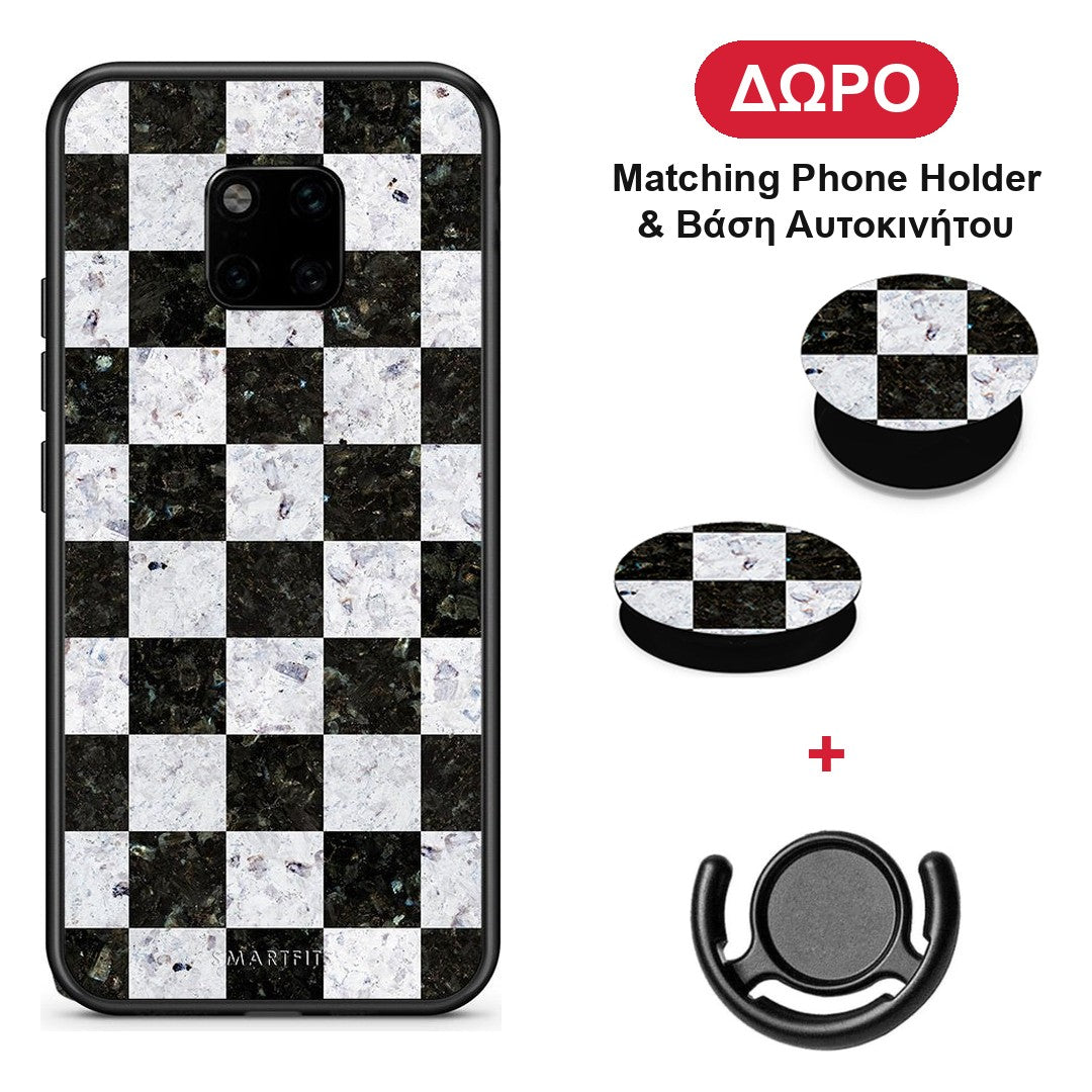 Marble Square Geometric - Huawei Mate 20 Pro θήκη + Δώρο Phone Holder & Βάση Αυτοκινήτου