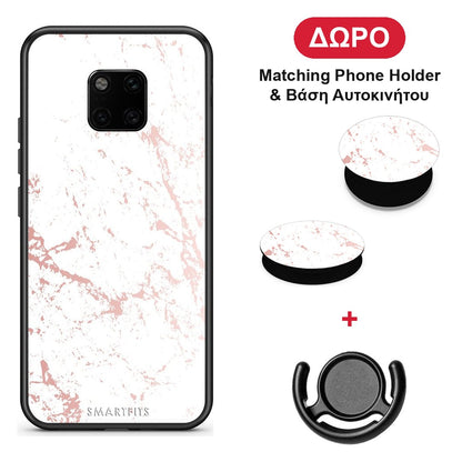 Marble Pink Splash - Huawei Mate 20 Pro θήκη + Δώρο Phone Holder & Βάση Αυτοκινήτου