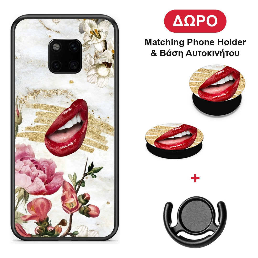 Red Lips - Huawei Mate 20 Pro θήκη + Δώρο Phone Holder & Βάση Αυτοκινήτου