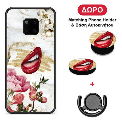 Red Lips - Huawei Mate 20 Pro θήκη + Δώρο Phone Holder & Βάση Αυτοκινήτου
