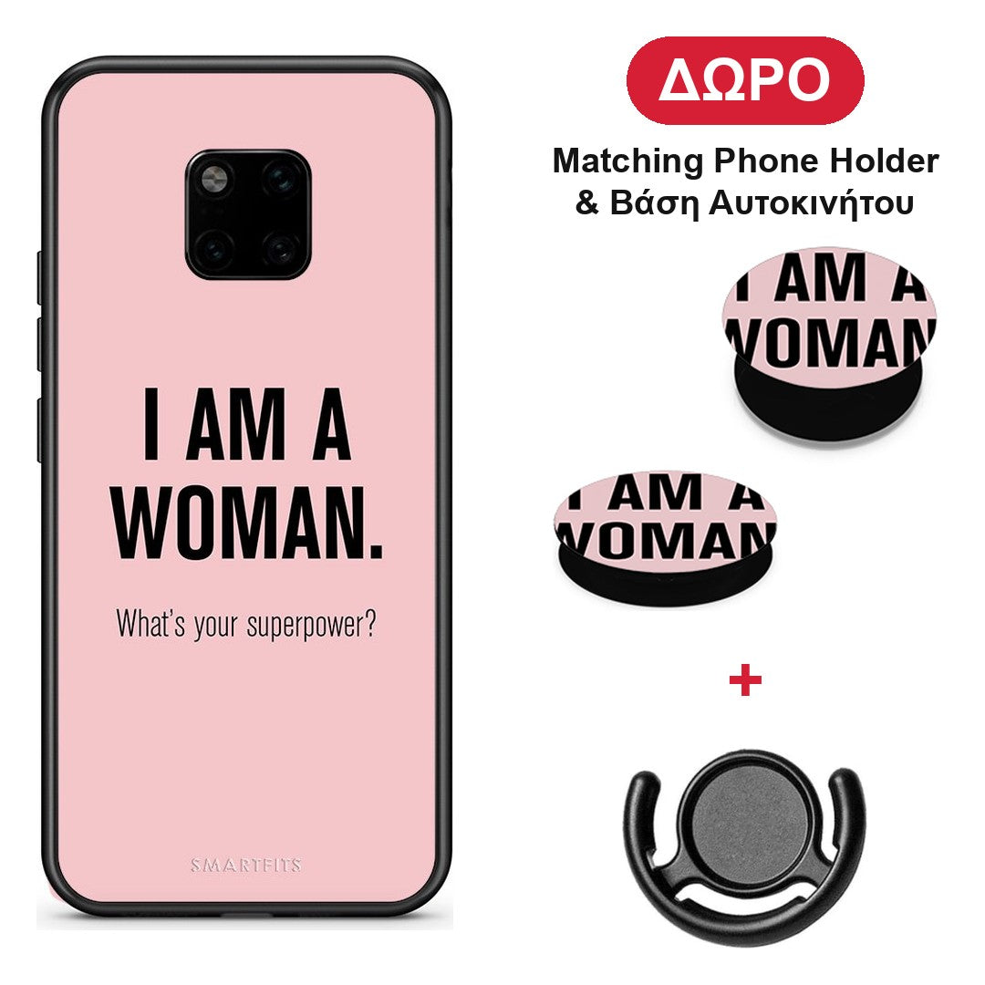 Superpower Woman - Huawei Mate 20 Pro θήκη + Δώρο Phone Holder & Βάση Αυτοκινήτου