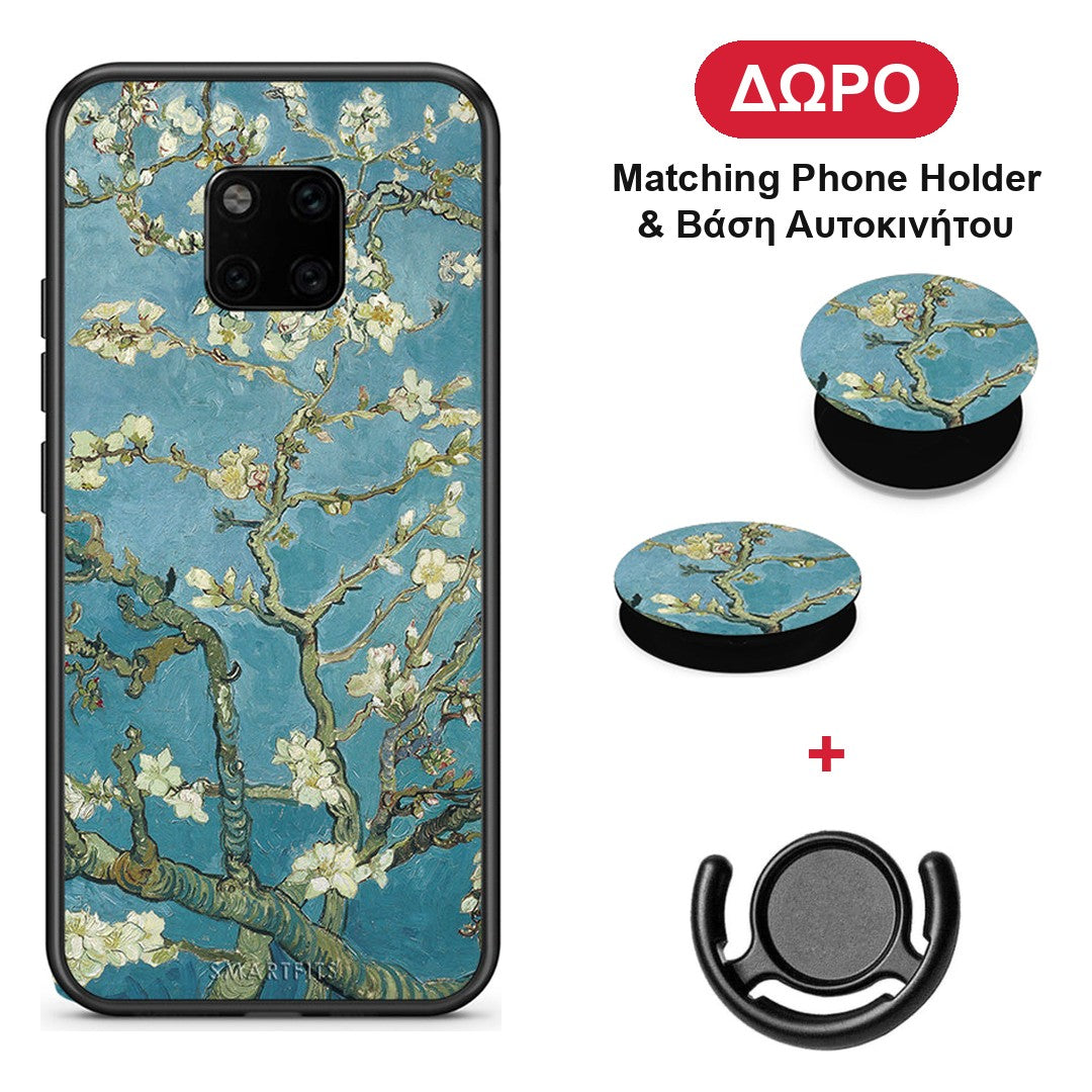 White Blossoms - Huawei Mate 20 Pro θήκη + Δώρο Phone Holder & Βάση Αυτοκινήτου