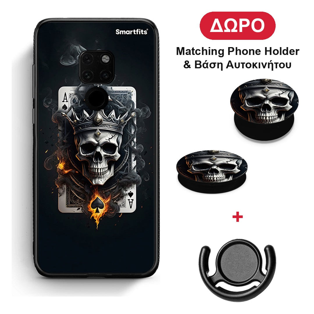 Skull King Ace - Huawei Mate 20 θήκη + Δώρο Phone Holder & Βάση Αυτοκινήτου