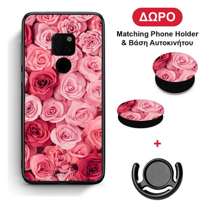 Valentine RoseGarden - Huawei Mate 20 θήκη + Δώρο Phone Holder & Βάση Αυτοκινήτου