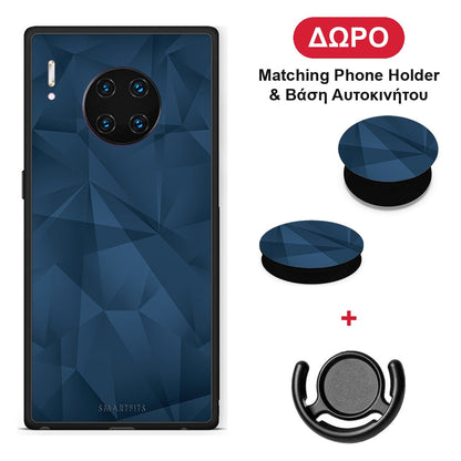 Geometric Blue Abstract - Huawei Mate 30 Pro θήκη + Δώρο Phone Holder & Βάση Αυτοκινήτου