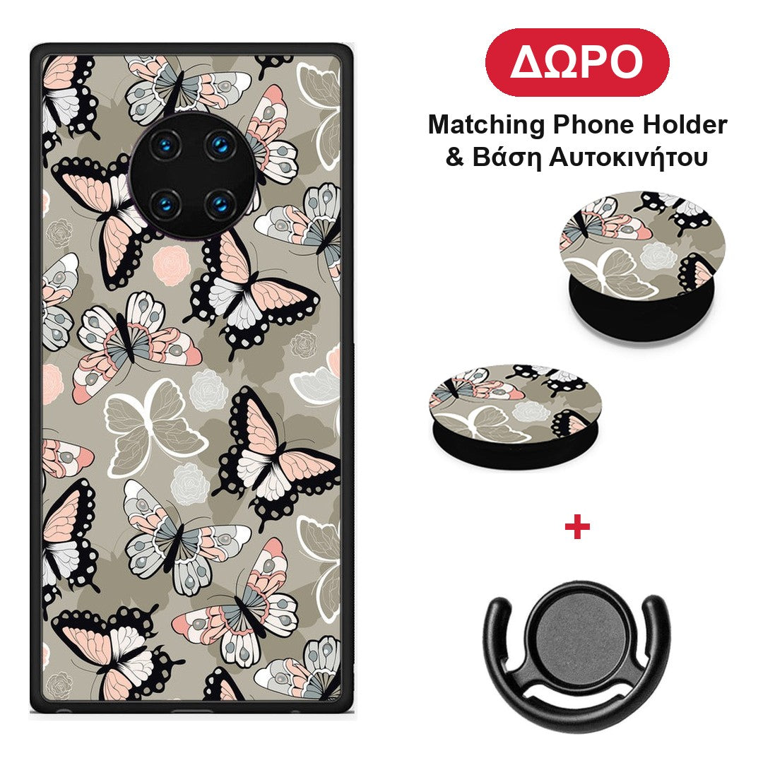 Boho Butterflies - Huawei Mate 30 Pro θήκη + Δώρο Phone Holder & Βάση Αυτοκινήτου