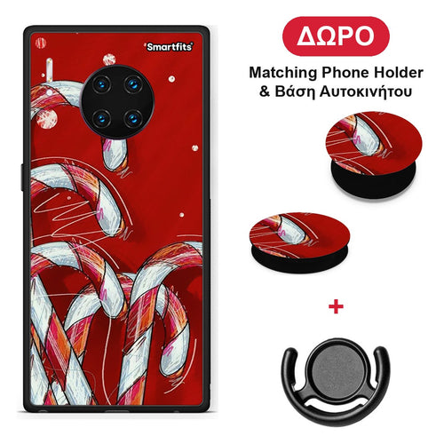 Candy Cane - Huawei Mate 30 Pro θήκη + Δώρο Phone Holder & Βάση Αυτοκινήτου