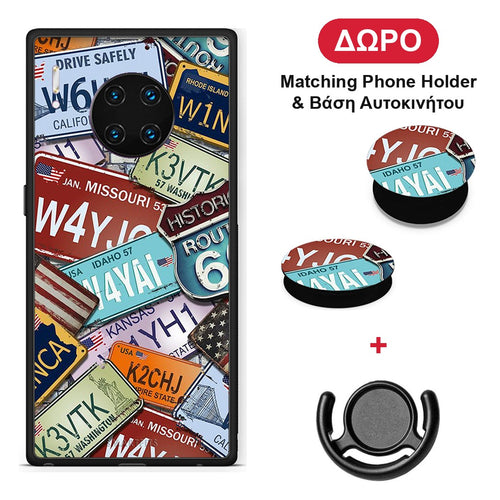 Car Plates - Huawei Mate 30 Pro θήκη + Δώρο Phone Holder & Βάση Αυτοκινήτου