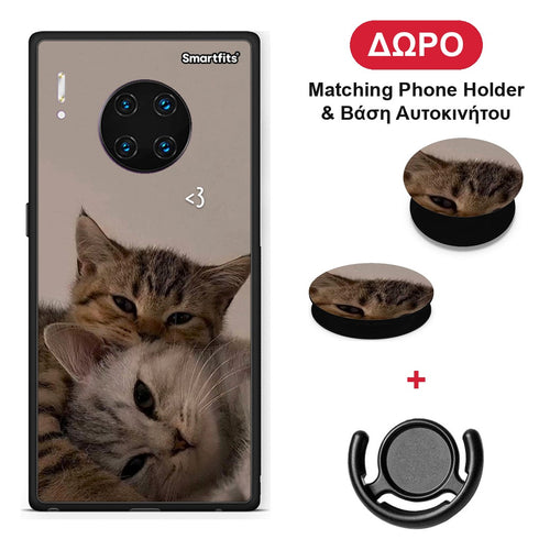 Cats In Love - Huawei Mate 30 Pro θήκη + Δώρο Phone Holder & Βάση Αυτοκινήτου