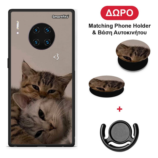 Cats In Love - Huawei Mate 30 Pro θήκη + Δώρο Phone Holder & Βάση Αυτοκινήτου