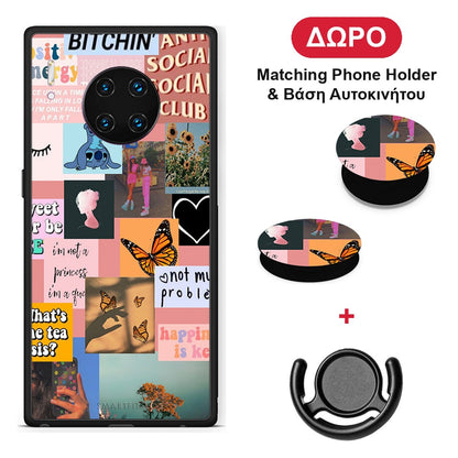 Collage Bitchin - Huawei Mate 30 Pro θήκη + Δώρο Phone Holder & Βάση Αυτοκινήτου
