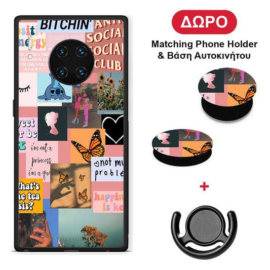 Collage Bitchin - Huawei Mate 30 Pro θήκη + Δώρο Phone Holder & Βάση Αυτοκινήτου