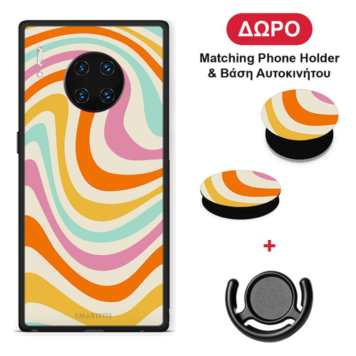 Colourful Waves - Huawei Mate 30 Pro θήκη + Δώρο Phone Holder & Βάση Αυτοκινήτου