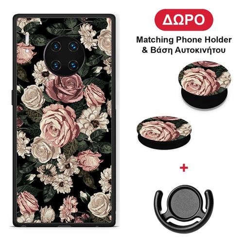 Flower Wild Roses - Huawei Mate 30 Pro θήκη + Δώρο Phone Holder & Βάση Αυτοκινήτου