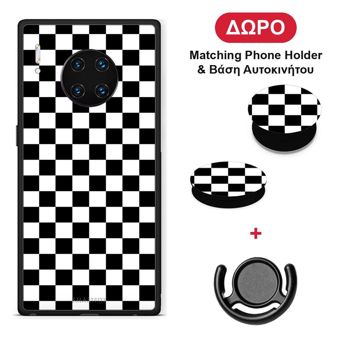 Geometric Squares - Huawei Mate 30 Pro θήκη + Δώρο Phone Holder & Βάση Αυτοκινήτου