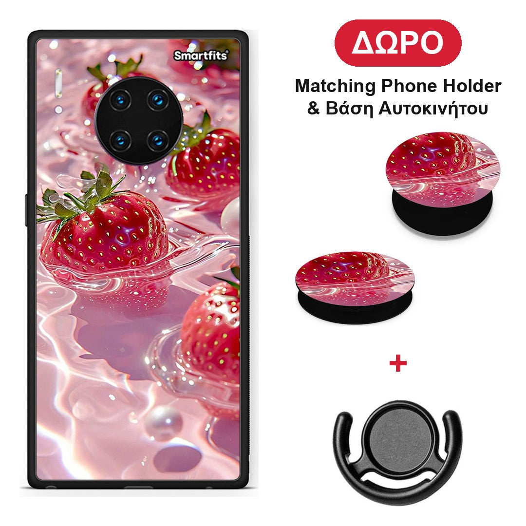 Juicy Strawberries - Huawei Mate 30 Pro θήκη + Δώρο Phone Holder & Βάση Αυτοκινήτου