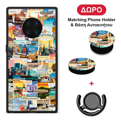 Live To Travel - Huawei Mate 30 Pro θήκη + Δώρο Phone Holder & Βάση Αυτοκινήτου