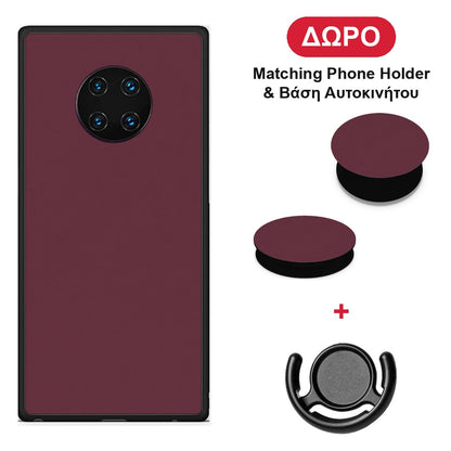 Muted Burgundy - Huawei Mate 30 Pro θήκη + Δώρο Phone Holder & Βάση Αυτοκινήτου