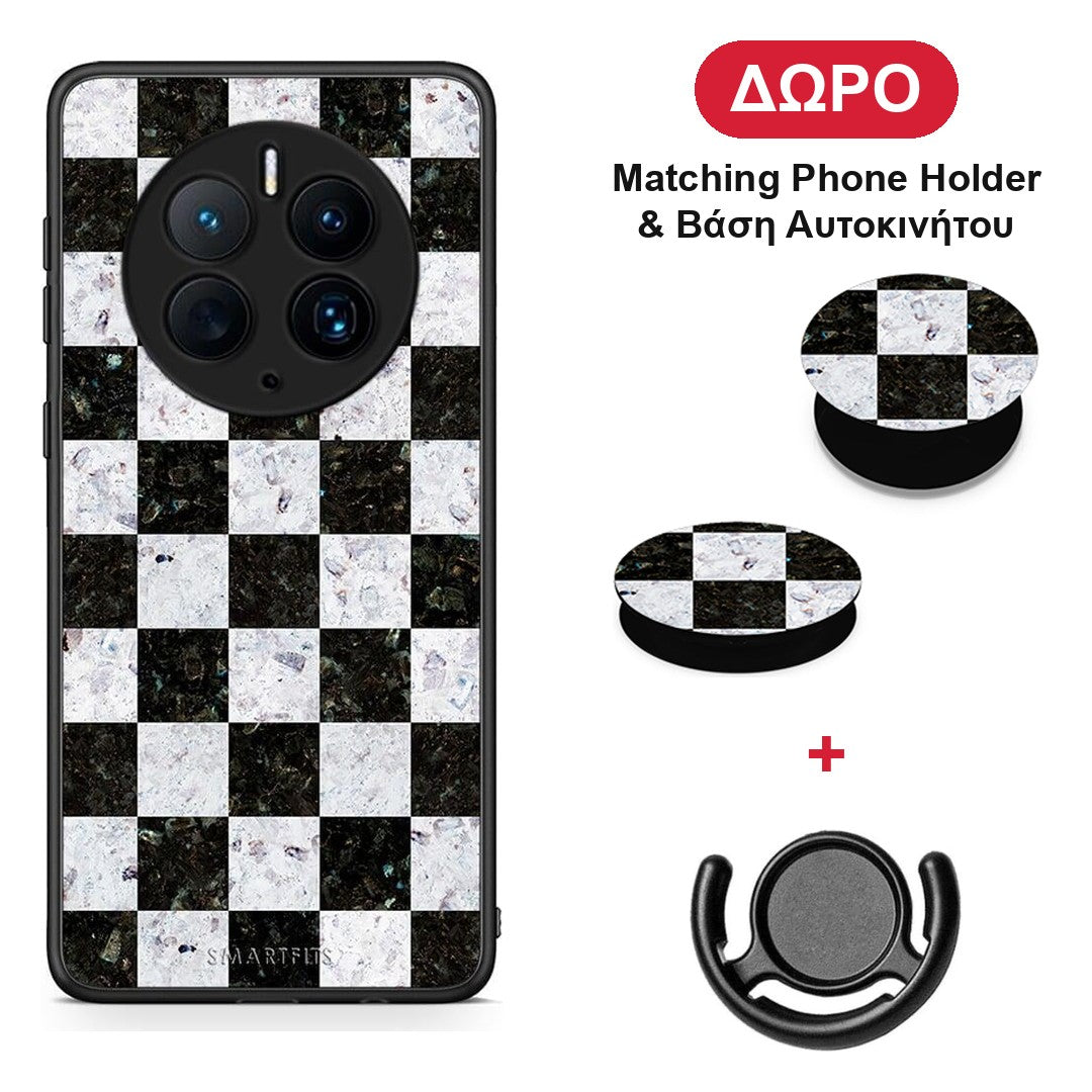 Marble Square Geometric - Huawei Mate 50 Pro θήκη + Δώρο Phone Holder & Βάση Αυτοκινήτου