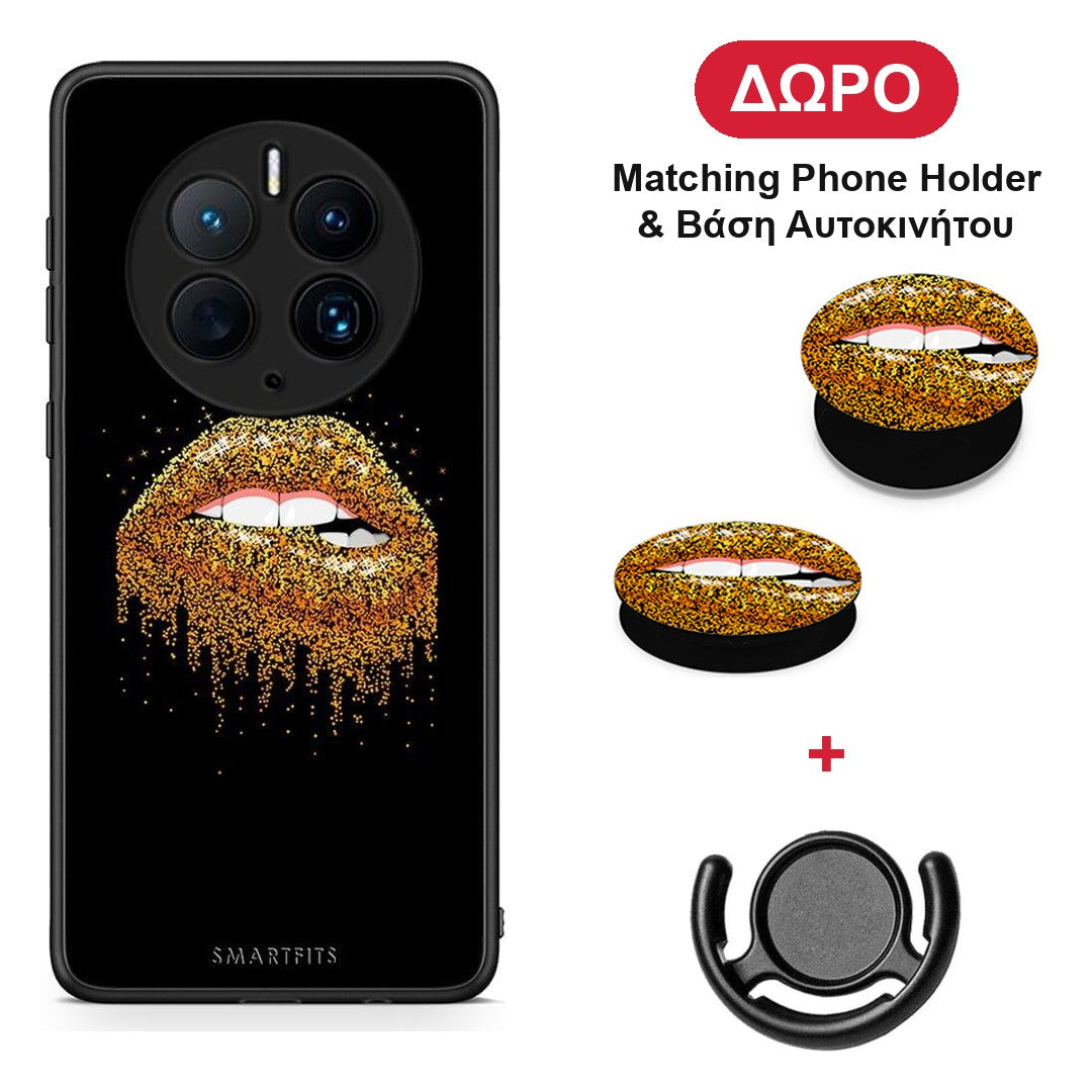 Valentine Golden - Huawei Mate 50 Pro θήκη + Δώρο Phone Holder & Βάση Αυτοκινήτου