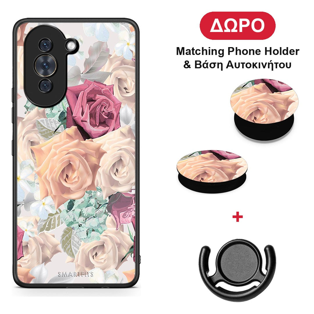 Floral Bouquet - Huawei Nova 10 θήκη + Δώρο Phone Holder & Βάση Αυτοκινήτου