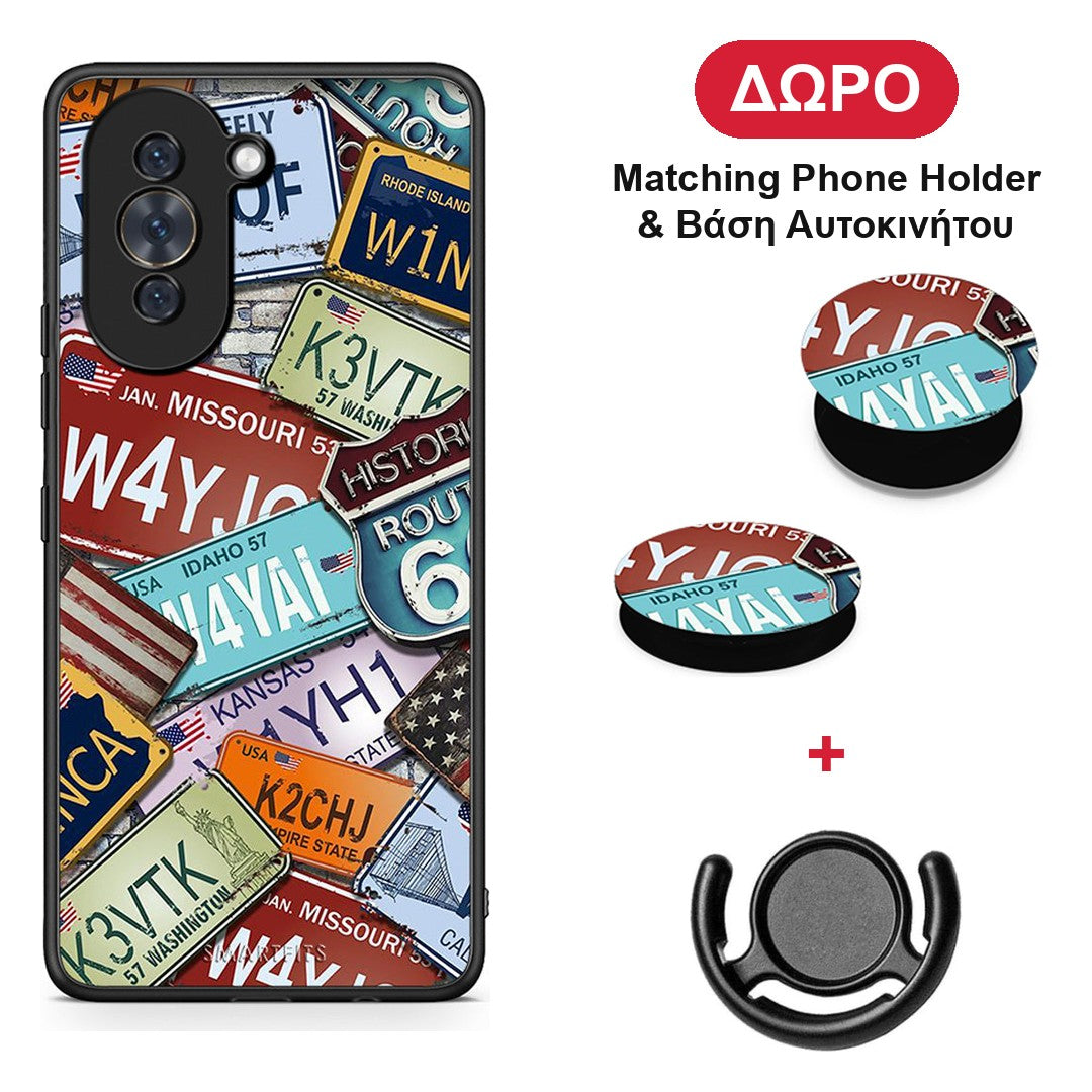 Car Plates - Huawei Nova 10 θήκη + Δώρο Phone Holder & Βάση Αυτοκινήτου