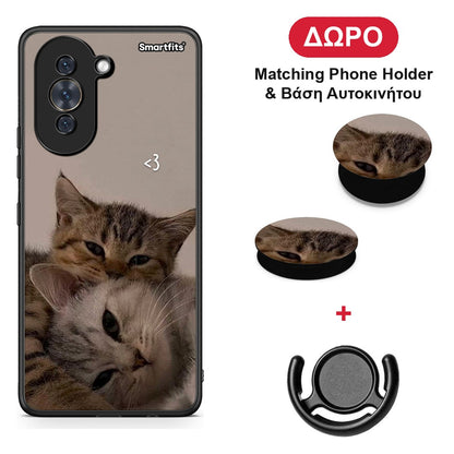Cats In Love - Huawei Nova 10 θήκη + Δώρο Phone Holder & Βάση Αυτοκινήτου
