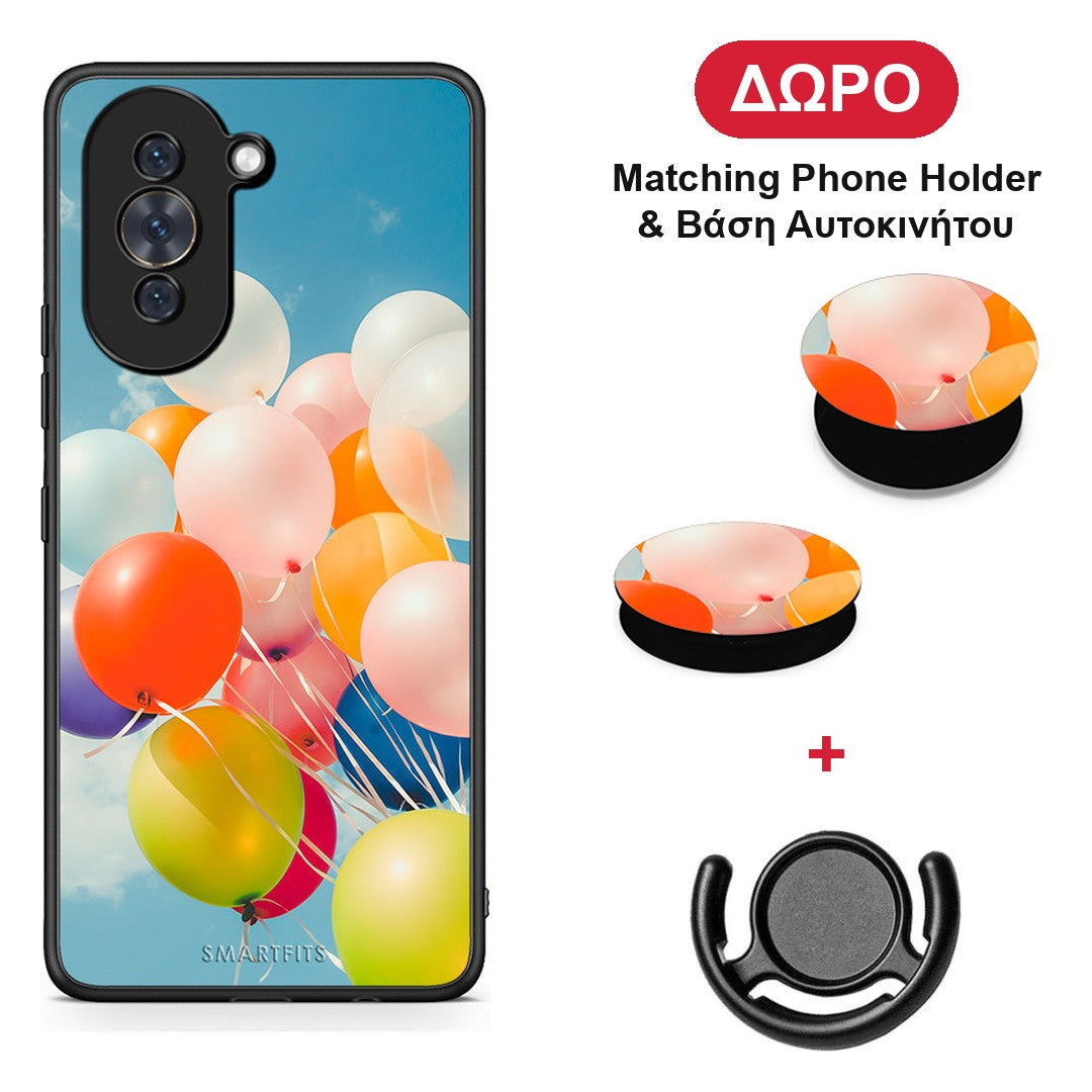 Colorful Balloons - Huawei Nova 10 θήκη + Δώρο Phone Holder & Βάση Αυτοκινήτου