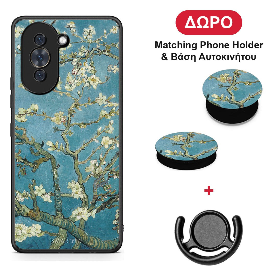 White Blossoms - Huawei Nova 10 θήκη + Δώρο Phone Holder & Βάση Αυτοκινήτου