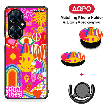 Hippie Love - Huawei Nova 11i θήκη + Δώρο Phone Holder & Βάση Αυτοκινήτου