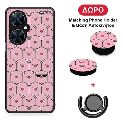 Pig Glasses - Huawei Nova 11i θήκη + Δώρο Phone Holder & Βάση Αυτοκινήτου