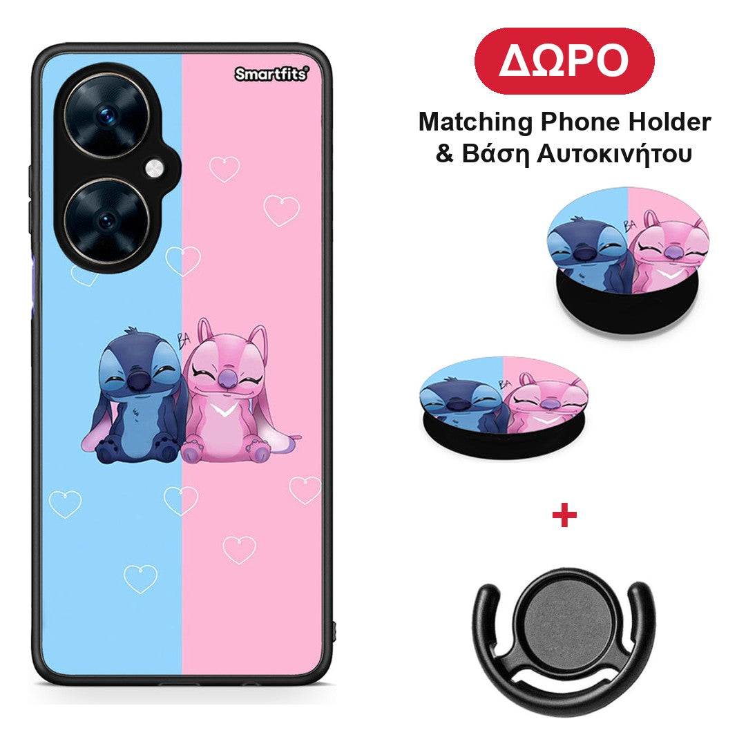 Stitch And Angel - Huawei Nova 11i θήκη + Δώρο Phone Holder & Βάση Αυτοκινήτου