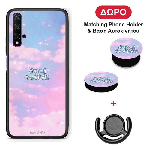 Anti Social - Huawei Nova 5T / Honor 20 θήκη + Δώρο Phone Holder & Βάση Αυτοκινήτου