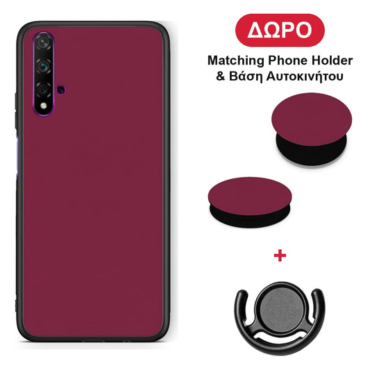 Burgundy - Huawei Nova 5T / Honor 20 θήκη + Δώρο Phone Holder & Βάση Αυτοκινήτου