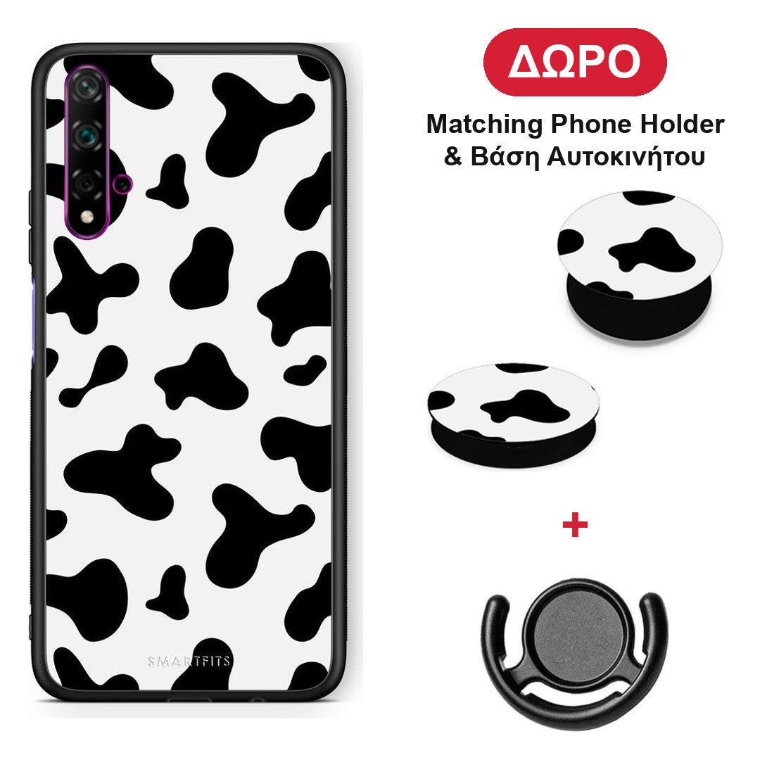 Cow Print - Huawei Nova 5T / Honor 20 θήκη + Δώρο Phone Holder & Βάση Αυτοκινήτου