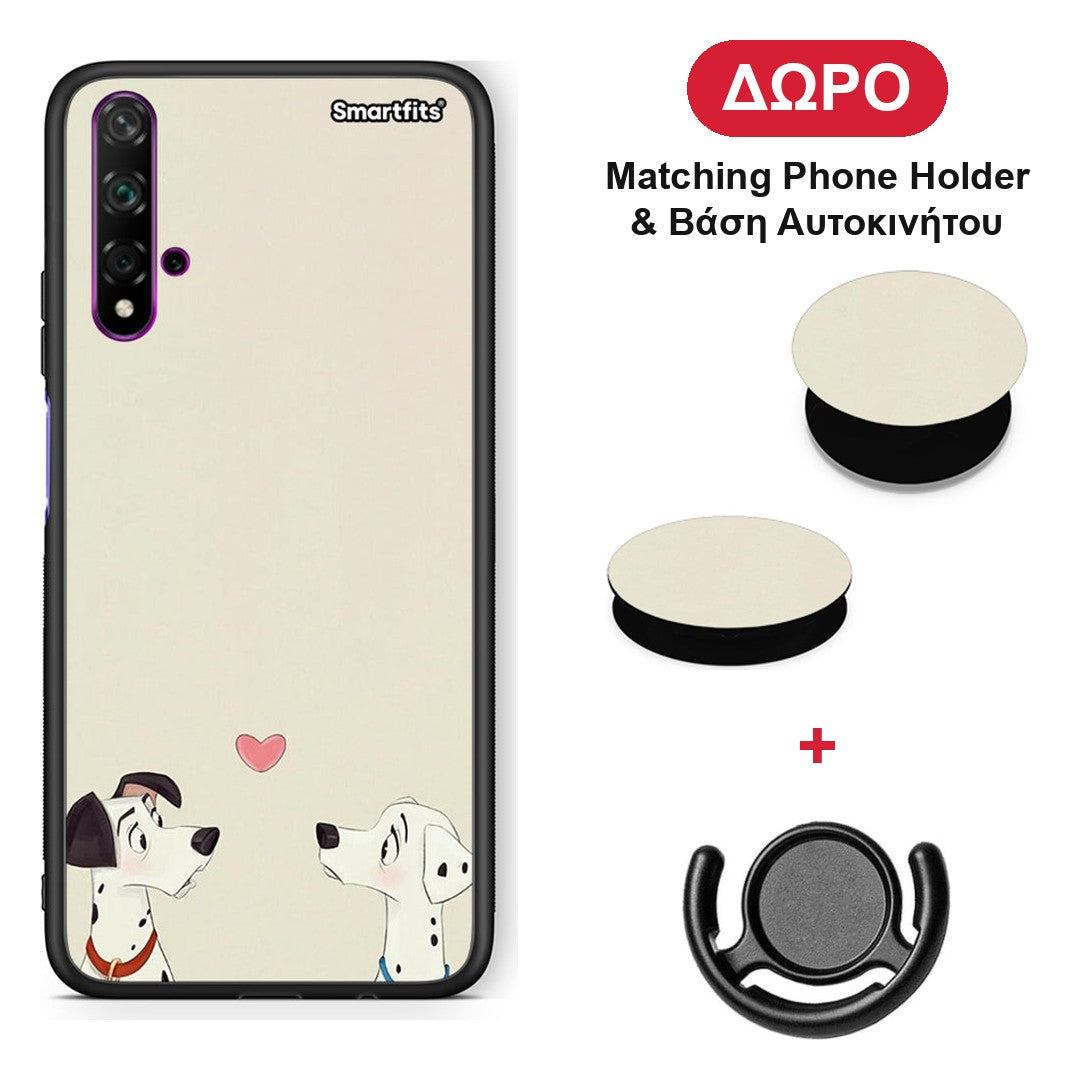 Dalmatians Love - Huawei Nova 5T / Honor 20 θήκη + Δώρο Phone Holder & Βάση Αυτοκινήτου